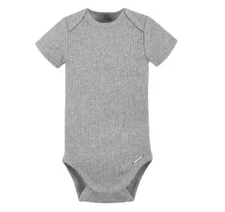 Gerber Modern Moments Baby Unisex 1-Piece Gray Bodysuit Size 0-3M