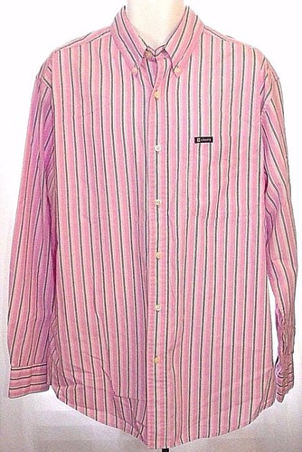 Chaps L, large pink striped Long sleeve Easy Care button down dress shirt