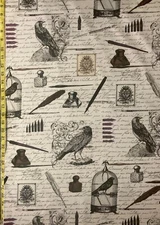 Edgar Michael Miller Fabric Poe Raven literature