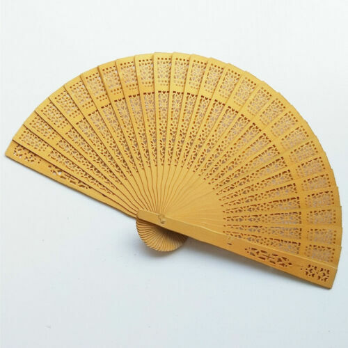 Hand Held Flower Fan Chinese Wedding Dance Style Wooden Lace Party Folding - Picture 7 of 21