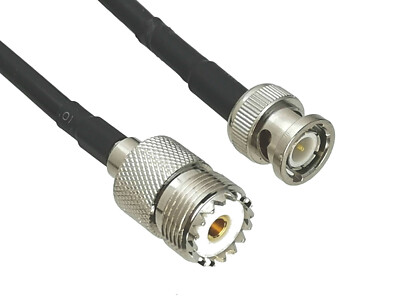 8 Inch RF UHF SO-239 To BNC Adapter Cable - RG58 Coaxial Pigtail For Antenna Connections