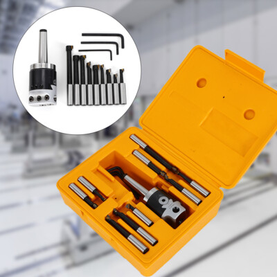 9pcs MT2-M10 F1-12 Boring Head  1/2'' Carbide Boring Bar Full Set Milling NEW