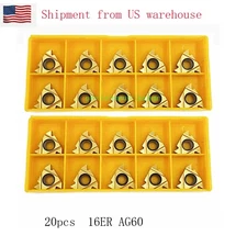 20pcs 16ER AG60 Carbide Insert Threading Inserts For SER1616H16 Lathe Holder New