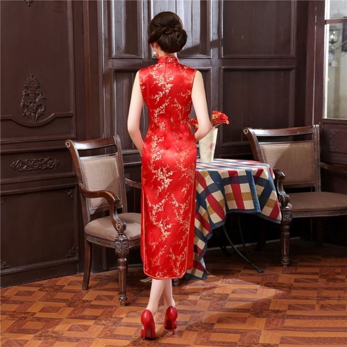 Floral Print Cheongsam Dresses Chinese Style Traditional Clothing Women - Picture 11 of 17