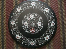 18" black marble table top center coffee home decor inlay malachite round k6