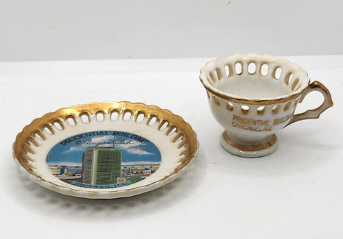 Miniature Cup & Saucer Prudential Building Ceramic