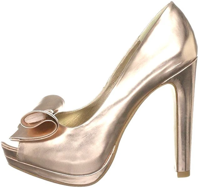 RRP 65 DUNE HOH SIZE 4 5 GOLD DAZZLE METALLIC PEEP TOE HIGH HEEL