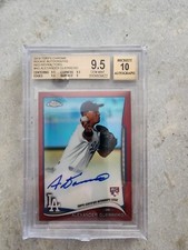 💥2014 Topps Chrome Alex Guerrero Red Refractor Rookie Auto BGS 9.5💥