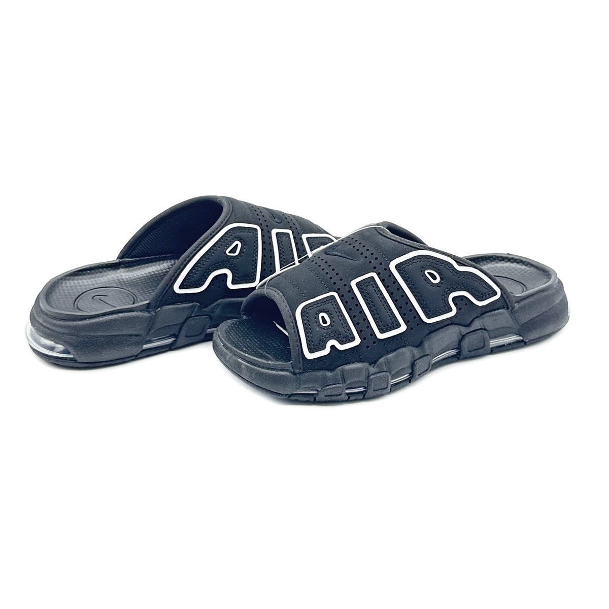 DV2137-001 Nike Air More Uptempo Slide Black Sandal White | eBay