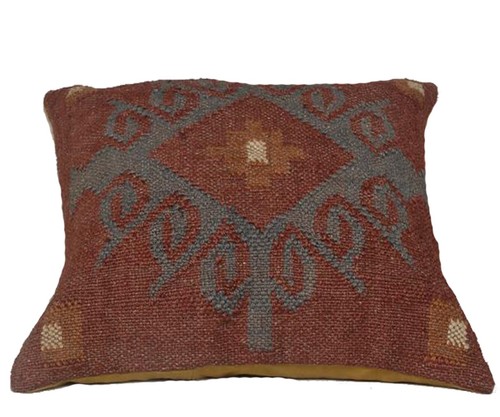 Decorative Wool Jute Kilim Cushion Cover 2 Pcs Boho Rustic Pillow Sham 18x18" - Picture 51 of 55