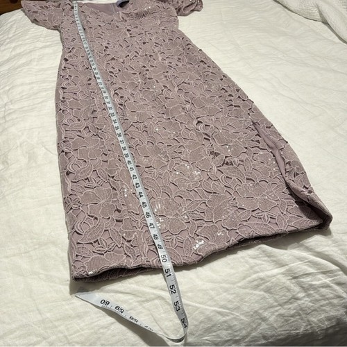 JS Collections Womens Size 4 Samara T-Length Dress Pink Lace Sequin Formal - Picture 14 of 16