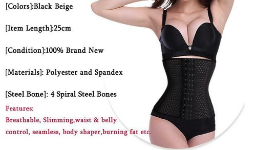 Ladies Body Shapers Slimming Waist Trainer Tummy Control Corsets Fat Burner Belt - Picture 8 of 9