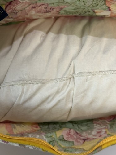 "Almohada de plumón floral amarilla vintage Ralph Lauren Home Fowlers Lane 15x15"" pluma" - Imagen 7 de 10