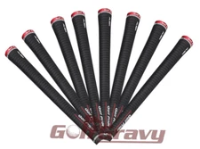 Set of 8 Golf Pride Tour Velvet ALIGN Midsize Golf Grips BLACK & RED