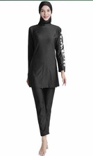 Muslim Swimwear for Women Modest Full Cover Swimsuit Long Sleeve Hijab Burkini
