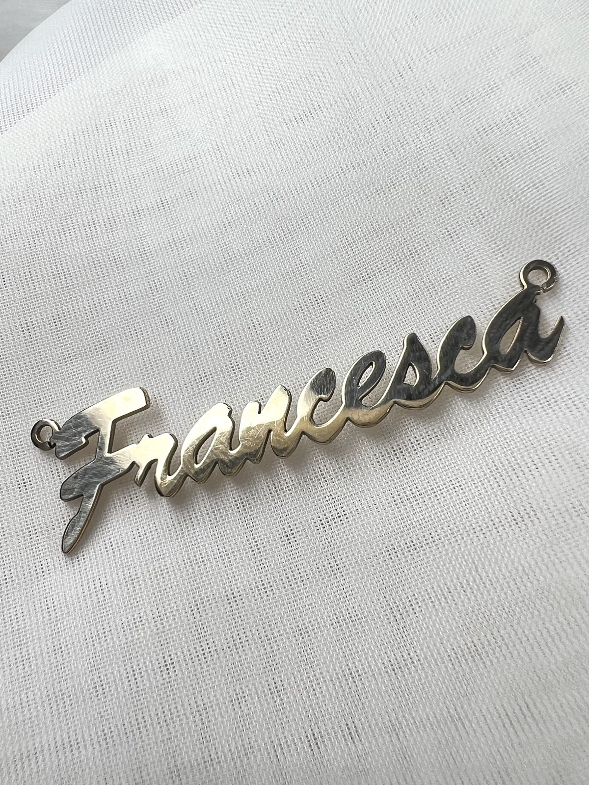 Personalised Solid Gold 9ct Name ‘Francesca’ Pend… - image 3