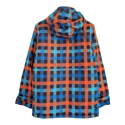 Burton Boys Amped Jacket Hooded DryRide Snowboard Ski Orange Blue Check Plaid XL - Picture 3 of 14