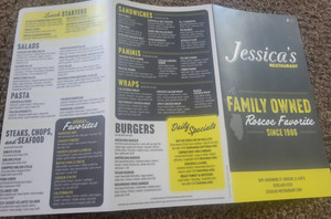 CURRENT MENU  JESSICA'S FAMILY OWNED RESTAURANT SINCE 1986 ROSCOE ILLINOIS
