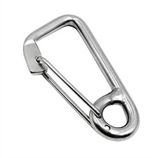 MARINE CITY 316 Stainless Steel Carabiner Spring Snap Hook with Ring 2 inch