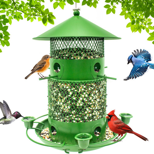 Metal Bird Feeder for Outside, Squirrel Proof Wild Bird Feeders for Outdoors ...