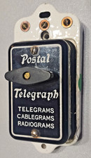 POSTAL TELEGRAPH PORCELAIN CALL BOX TELEGRAMS RADIOGRAMS BLACK