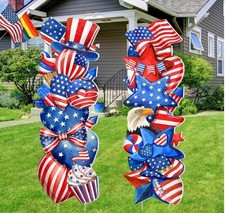 2 Pcs 4Th of July Yard Signs Outdoor Patriotic Star Lawn Decoration 250Th Annive