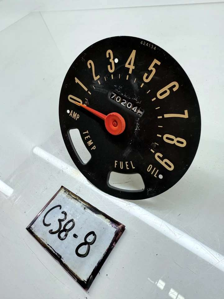 Cara velocímetro OEM 1950s 1960s Willys Jeep CJ5 CJ6 C38-8 Foto 3 de 4
