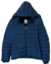 Samshield Courchevel Crystal Hooded Blue Puffer Jacket Premium Equestrian L NWOT