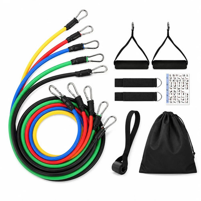 #ad 11 PC Resistance Bands Set Pull Rope Gym Home Fitness Workout Crossfit YogaTube $10.24