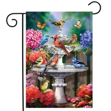 Briarwood Lane Spring Bath Birds Garden Flag
