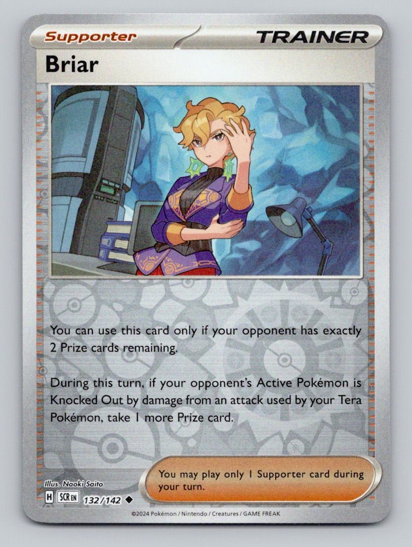 Briar 132/142 Uncommon Stellar Crown Pokemon Reverse Holo Near Mint
