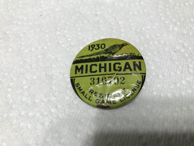 1930 Michigan resident small game license 310792 no pin on back