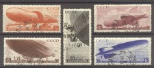 RUSSIA #C53-57 Used - 1934 Zeppelin Set ($78)