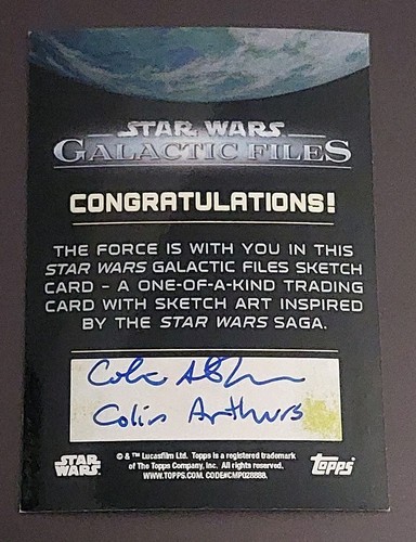2017 Topps Star Wars: The Last Jedi Wicket Ewok Sketch Card by Colin Arthurs - Picture 2 of 2