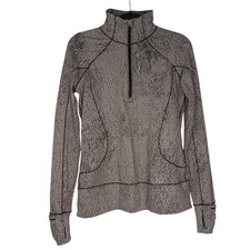 Lululemon 1/4 Zip Pullover Gray Black White Jacket Sz 6