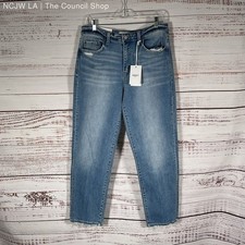 NWT Vervet Blue Lauren Distressed Medium Wash Tapered Straight Leg Jeans Size 31