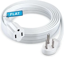 Extension Cord (20 Feet) 1 Outlet Flat Wire, 3-Prong 45° Angled Flat Plug, 16 AW