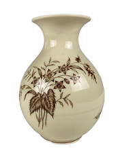 Fürstenberg Vase elfenbein braunes, florales Dekor