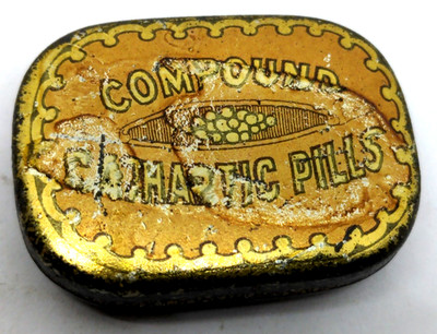 Compound Cathartic Pills vintage tin AM Stopper Co
