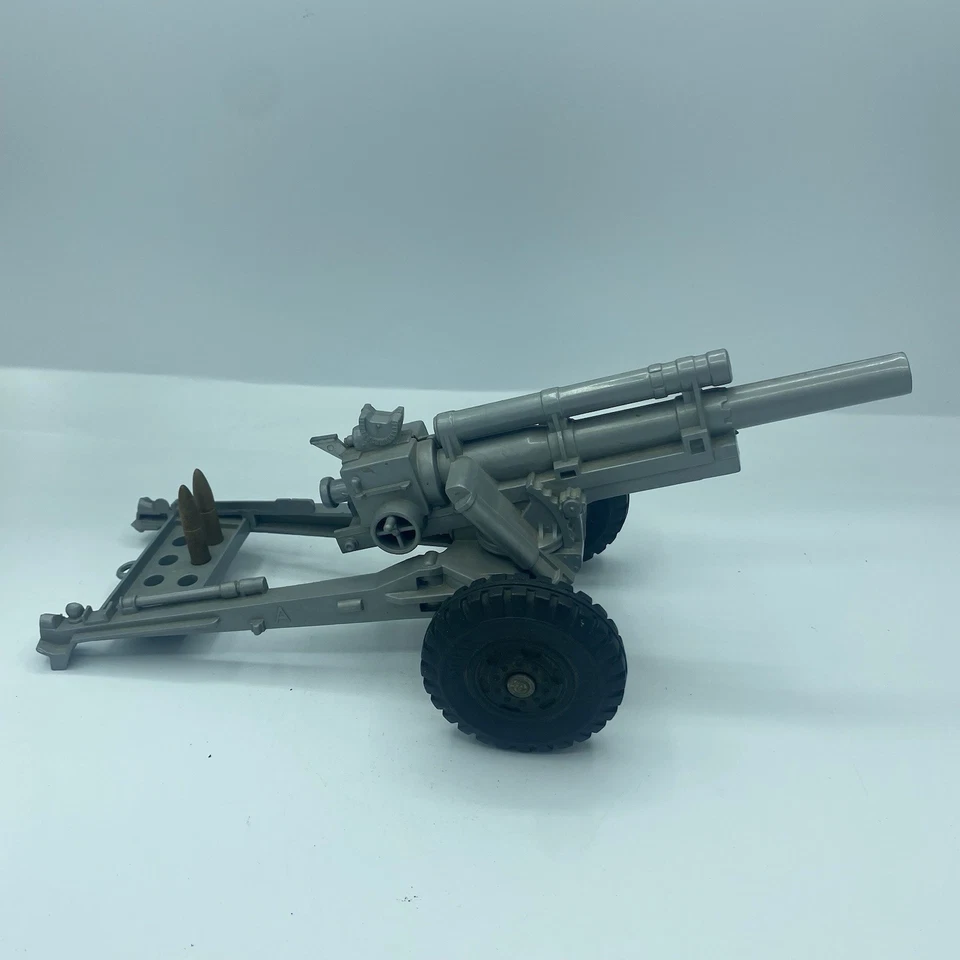 Cañón obús gris Lumar de colección Marx Toys 12" de largo funcionando con balas Foto 4 de 4
