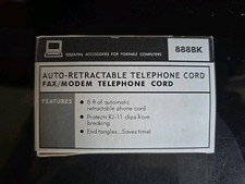 Auto-Retractable Telephone Cord, Fax/Modem Telephone Cord 8 Ft.