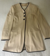 Escada Margaretha Ley Size 38 Cream Navy Vintage  Jacket New Wool Blazer 90’s