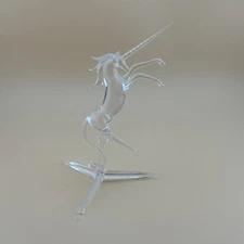 Beautiful Glass Blown Unicorn Figurine Signed and Dated 1985