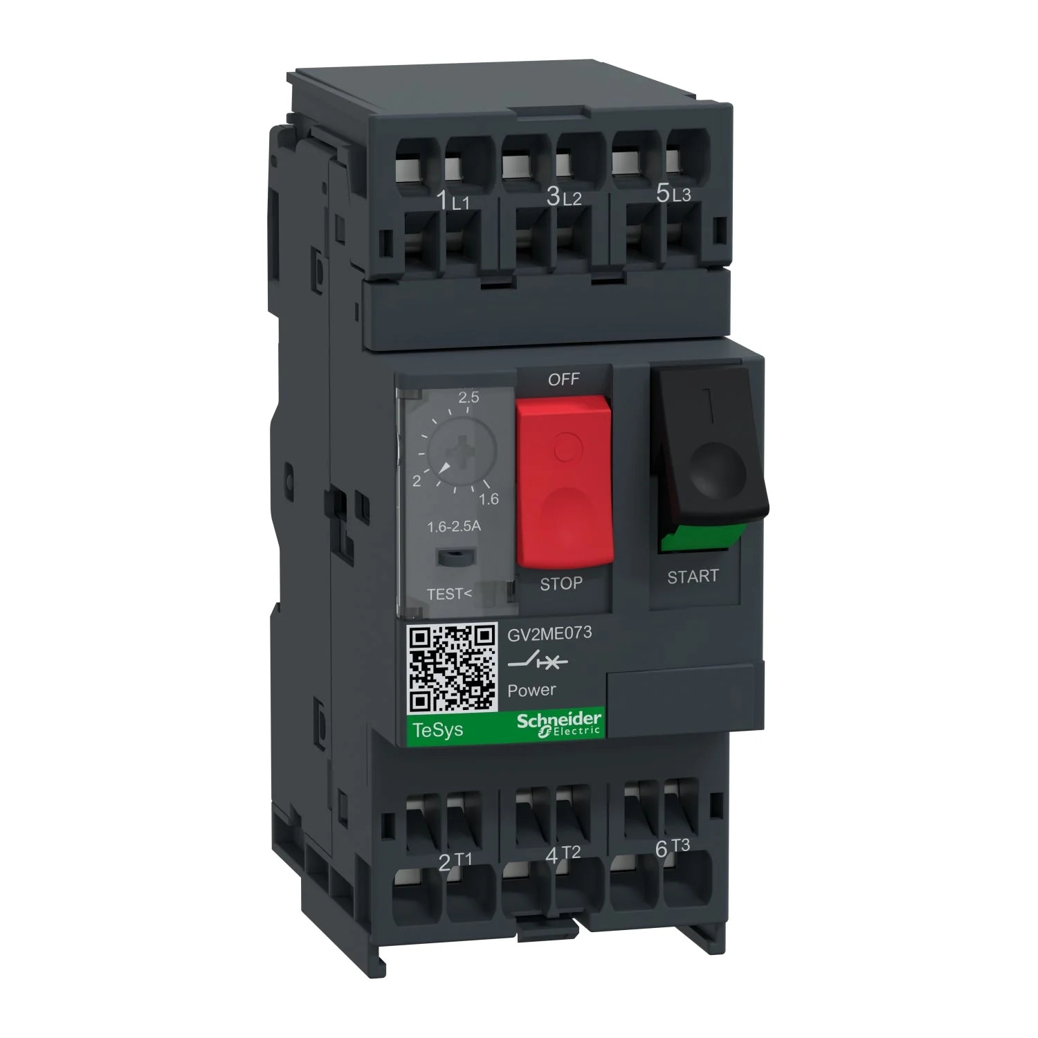 Schneider GV2ME073 TeSys GV2 Motor Circuit Breaker 3P 1.6-2.5 A Spring Terminals