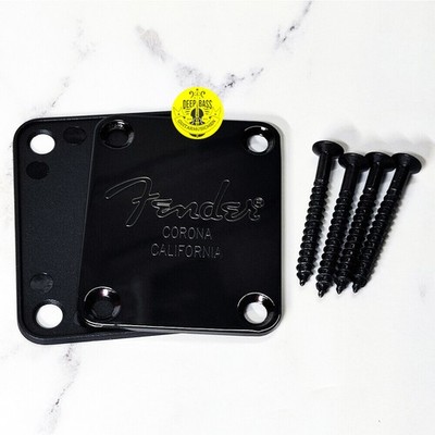for Fender Strat Tele Electric Guitar Neck Plate Black Mit Fender