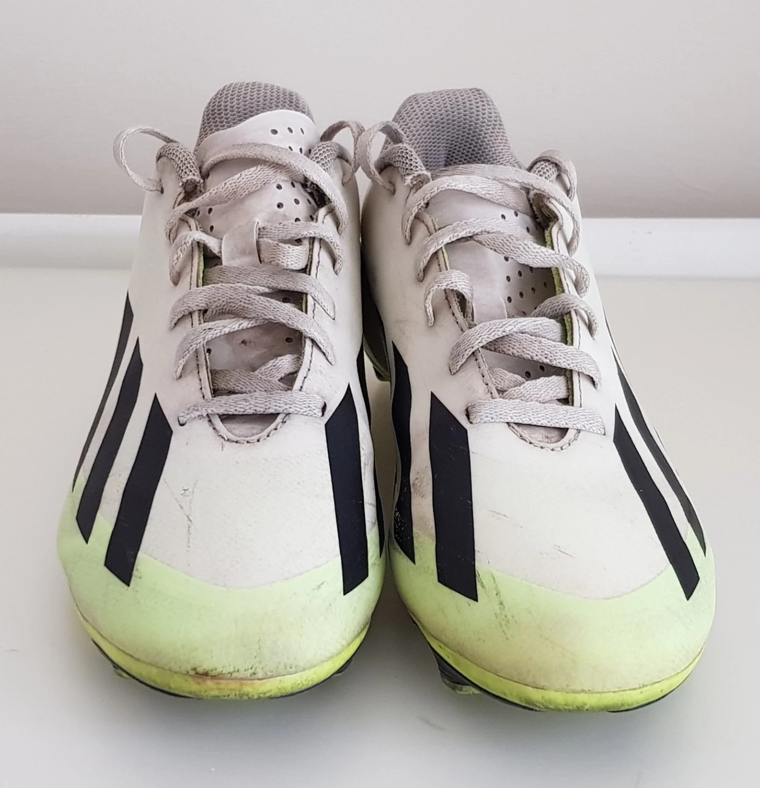•• Scarpe da calcio Adidas X CrazyFast.1 FG bianco giallo taglia UK 7 ••