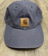 Carhartt Odessa Hat Navy Blue Canvas Logo Strapback