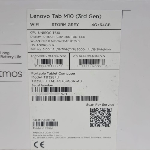 Lenovo Tab M10 3rd Gen 64GB 10.1 Inch Android Tablet Storm Grey - 第 12/12 張圖片