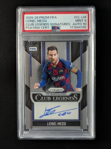 2025-26 Panini Prizm FIFA LIONEL MESSI Auto Club Legends Signatures #CL-LM PSA 9