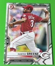 2021 Bowman Hunter Greene BP-127 Camo Paper  | Cincinnati Reds